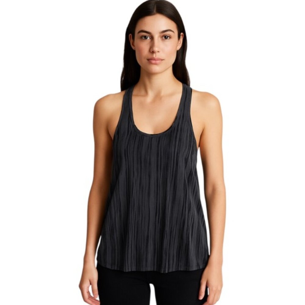 Reiss Size 0 Grey Striped Racerback Silk Tank Blouse